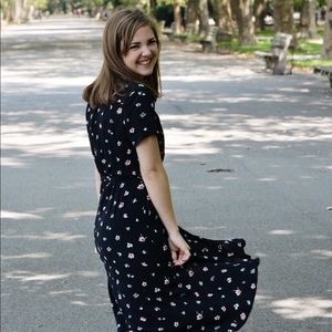 Floral wrap midi dress